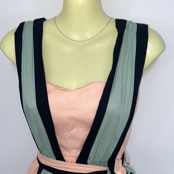 Betsey Johnson Vintage 00s Pink Pinup Fit & Flare Geometric Print Dress size 4 - Picture 2 of 8